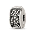Sterling Silver Reflections Hinged Floral Clip Bead, 11.82 x 6.36 mm, 2.43 g