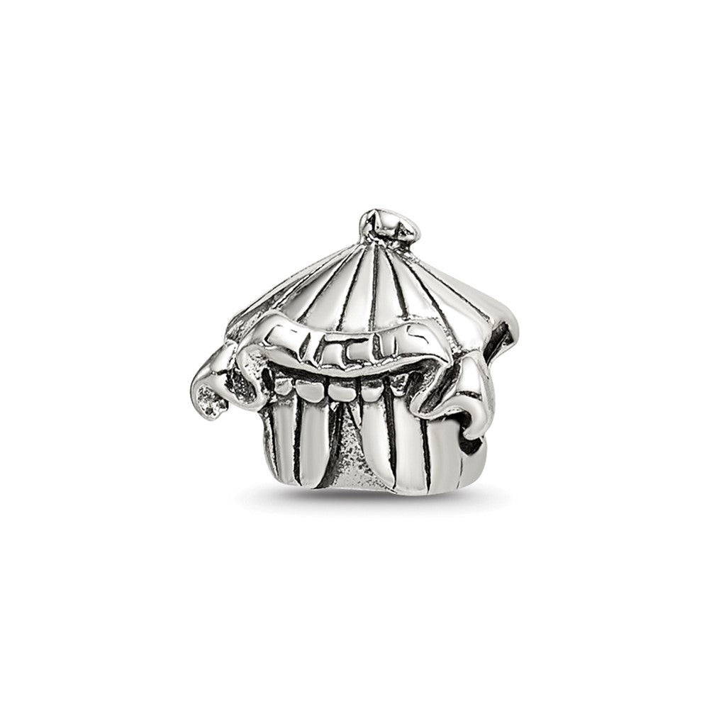 Sterling Silver Reflections Kids Circus Tent Bead, 8.18 x 8.18 mm