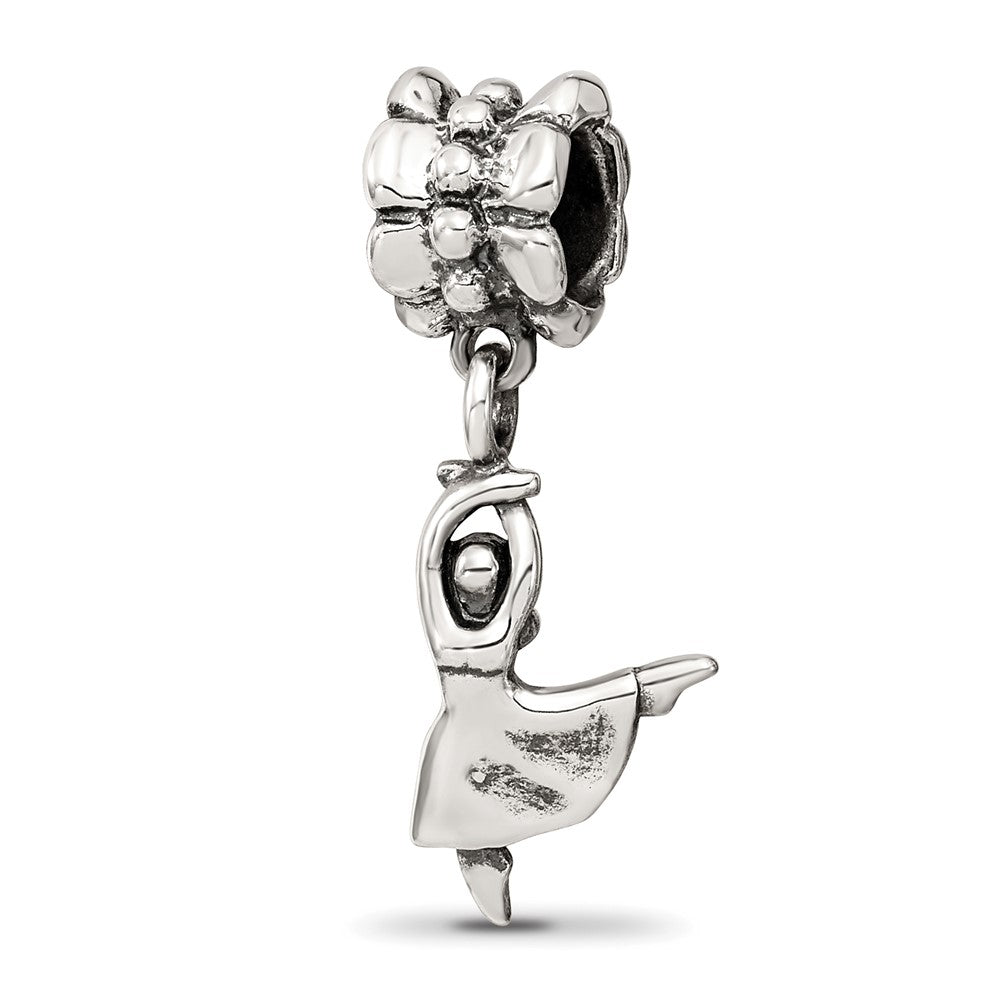Sterling Silver Reflections Dancer Dangle Bead, 25.45 x 6.36 mm