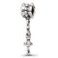 Sterling Silver Reflections Ballerina Dangle Bead, 27.27 x 6.36 mm