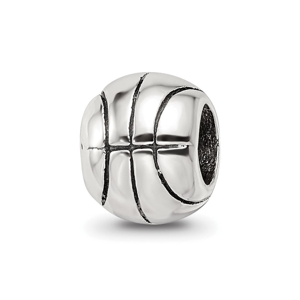 Sterling Silver Reflections Basketball Bead, 8.18 x 6.36 mm