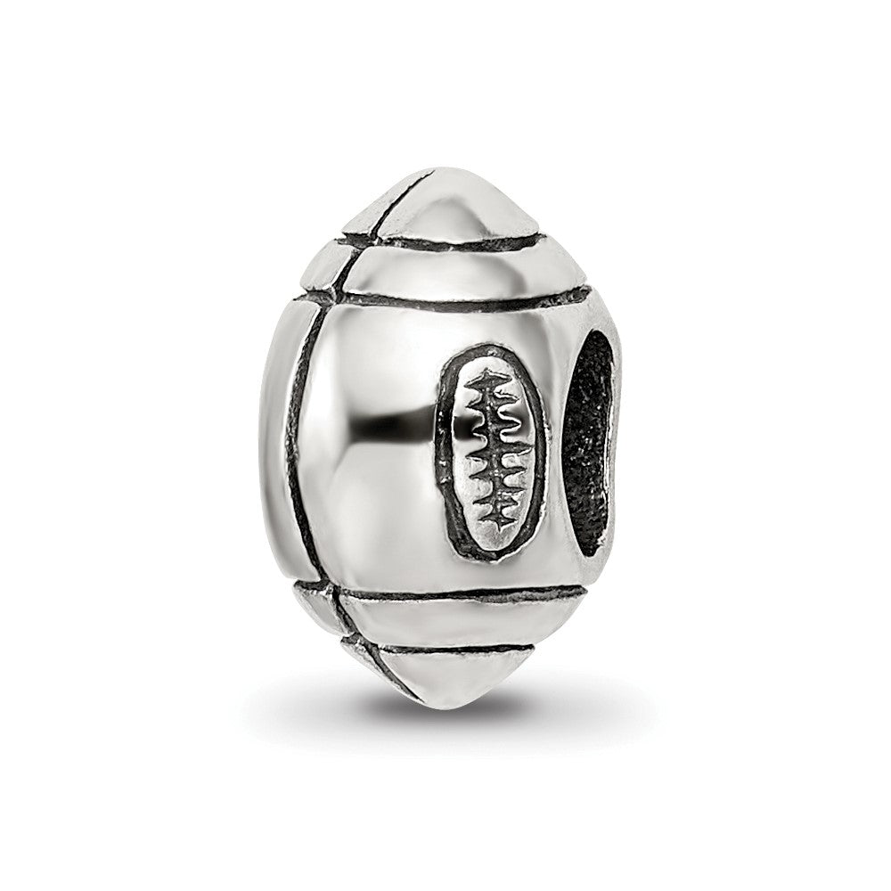 Sterling Silver Reflections Football Bead, 11.82 x 6.36 mm