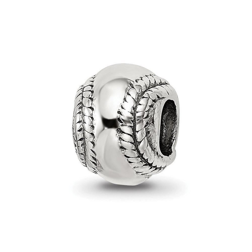 Sterling Silver Reflections Baseball Bead, 8.18 x 7.27 mm
