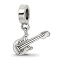Sterling Silver Reflections Electric Guitar Bead, 22.73 x 16.36 mm