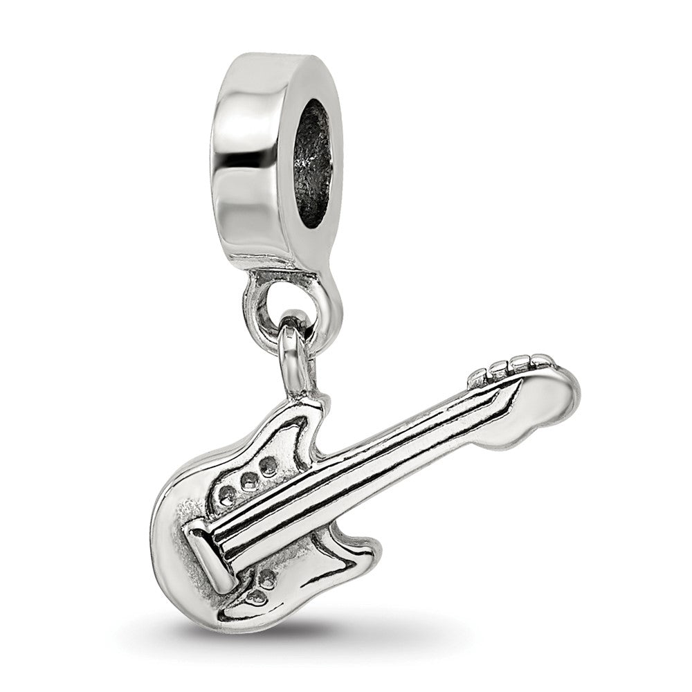 Sterling Silver Reflections Electric Guitar Bead, 22.73 x 16.36 mm