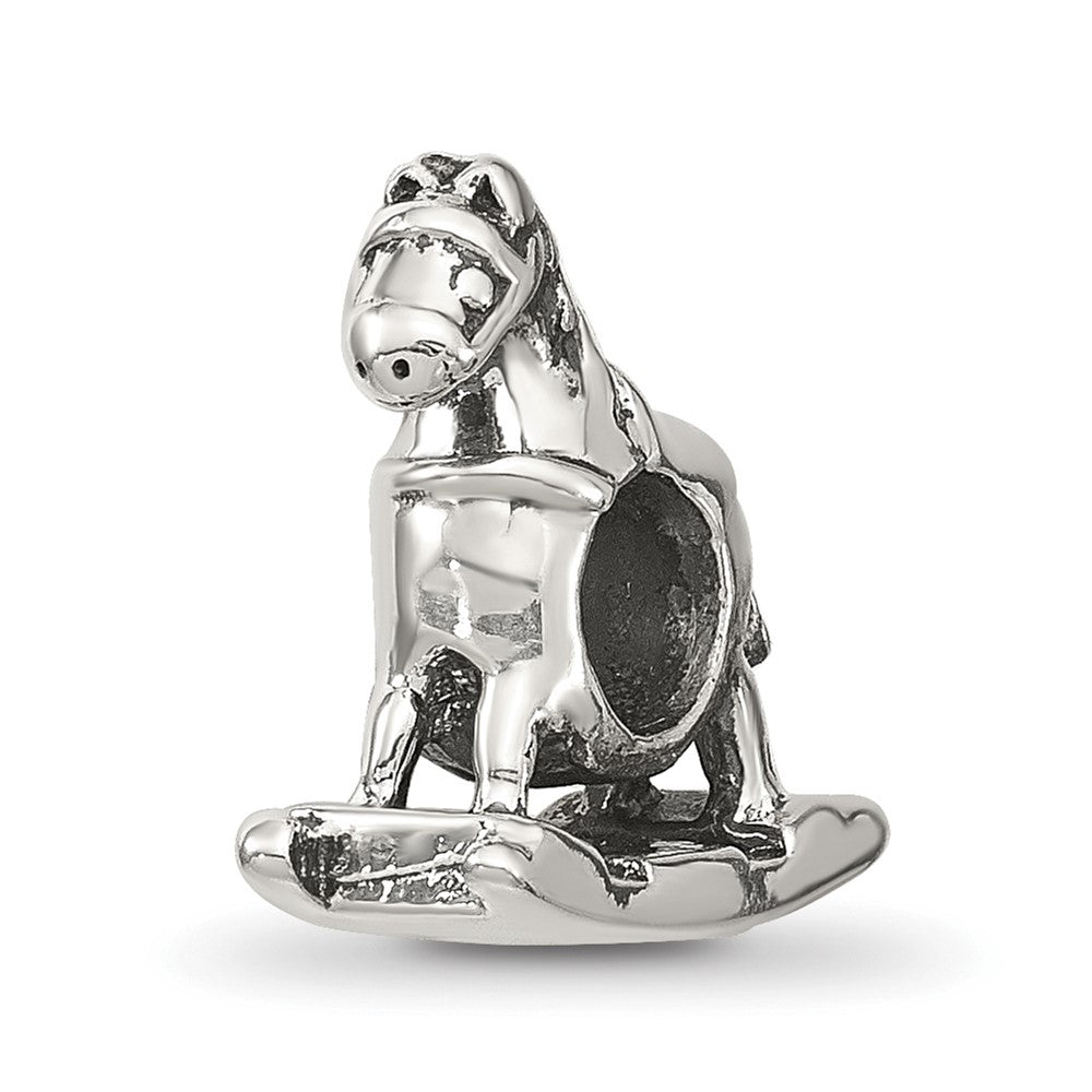 Sterling Silver Reflections Rocking Horse Bead, 13.64 x 5.45 mm
