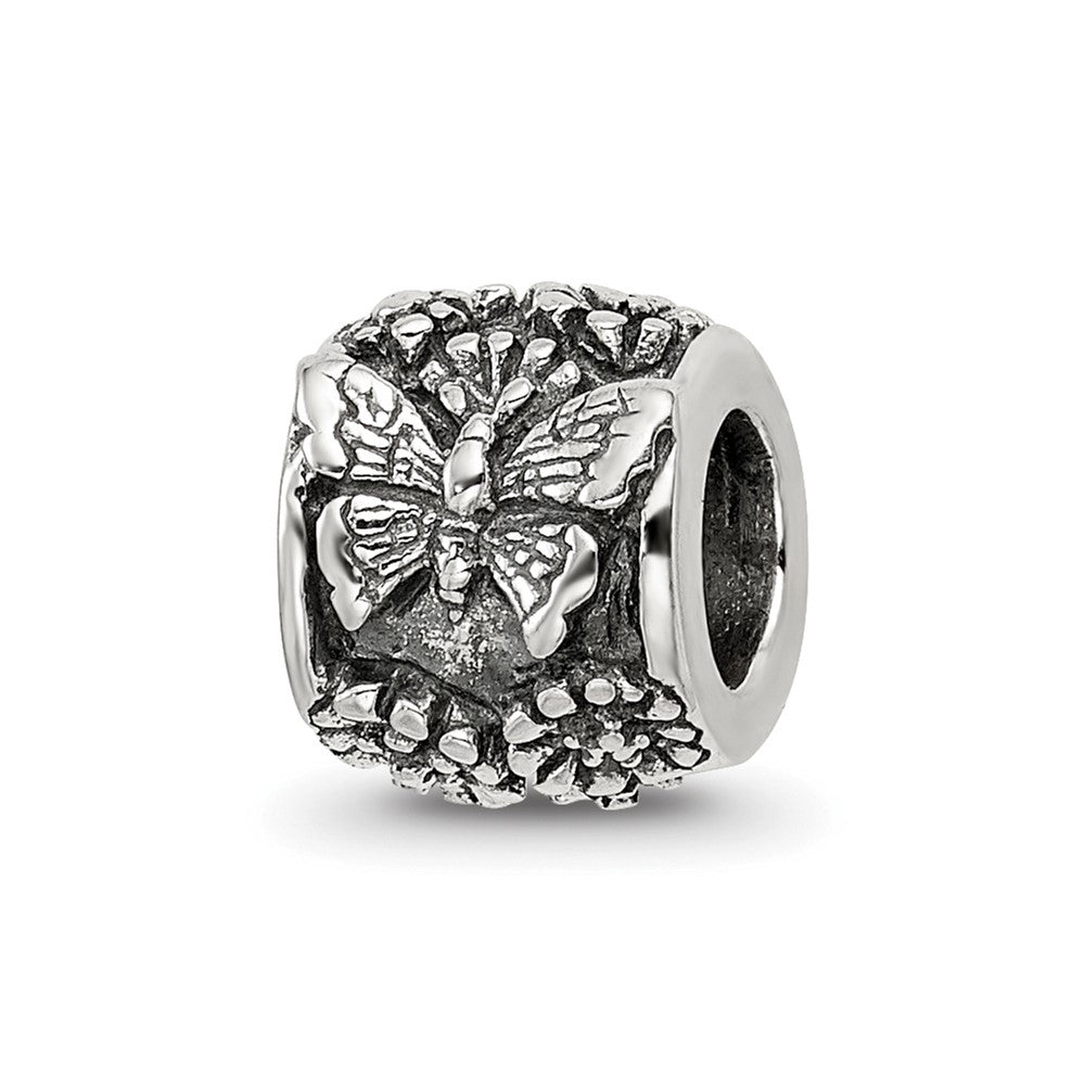 Sterling Silver Reflections Butterfly Bali Bead, 8.18 x 7.27 mm