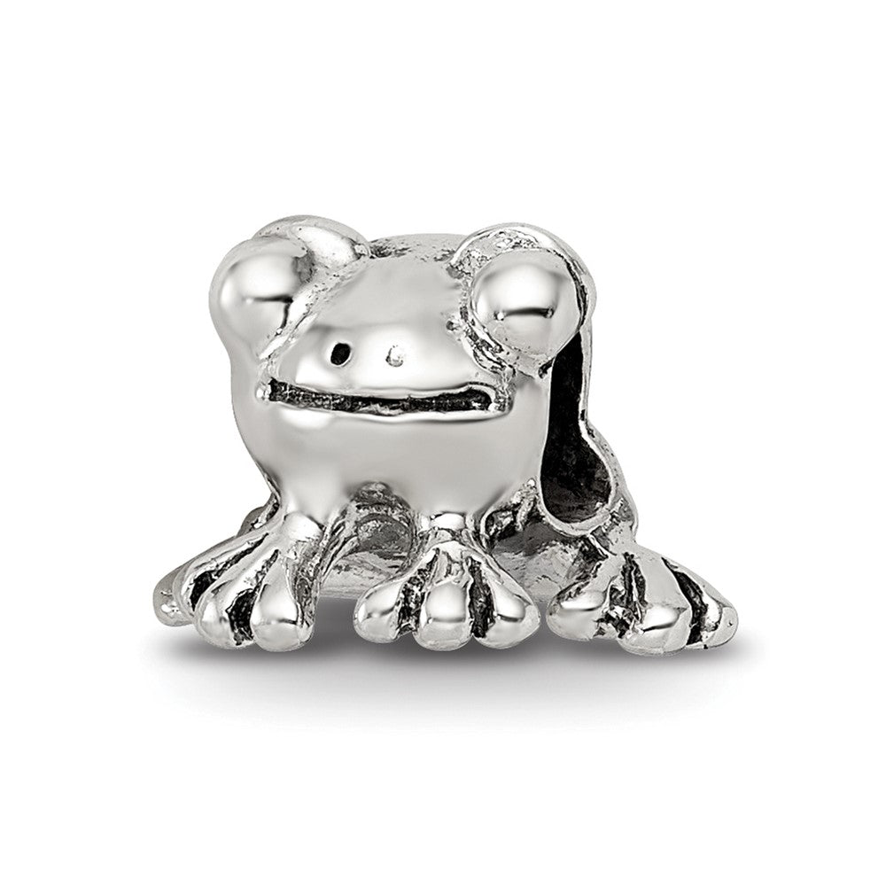 Sterling Silver Reflections Frog Bead, 7.27 x 11.82 mm