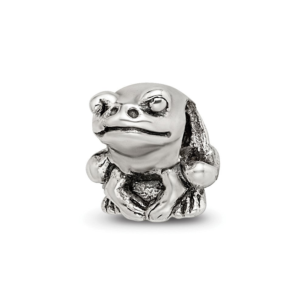 Sterling Silver Reflections Kids Frog Bead, 8.18 x 7.27 mm