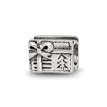 Sterling Silver Reflections Kids Christmas Present Bead, 5.45 x 7.27 mm