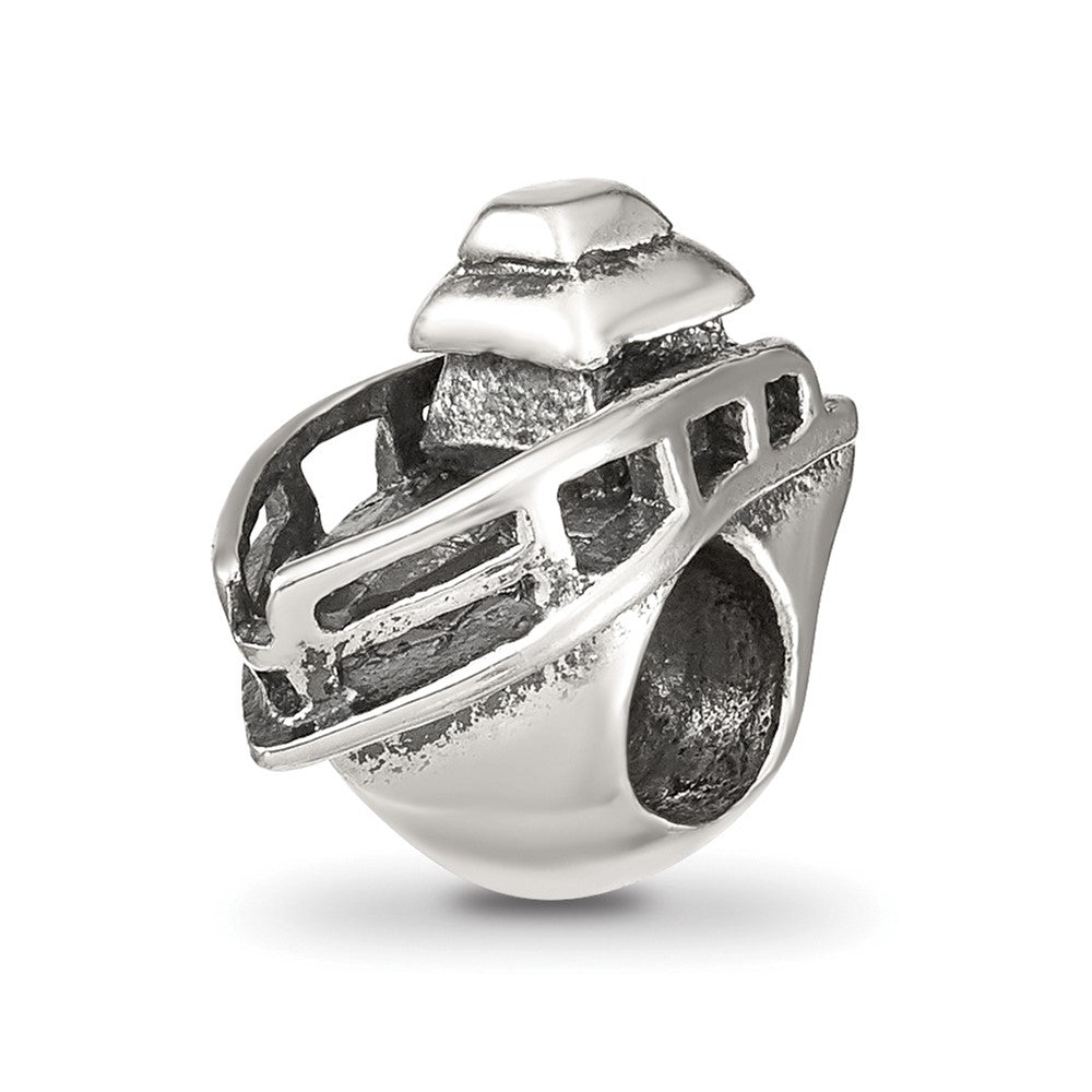Sterling Silver Reflections Boat Bead, 10.91 x 6.36 mm