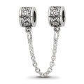 Sterling Silver Reflections Security Chain Floral Bead, 7.27 x 5.45 mm, 2.97 g