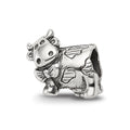 Sterling Silver Reflections Kids Cow w/ Bow Bead, 8.18 x 8.18 mm