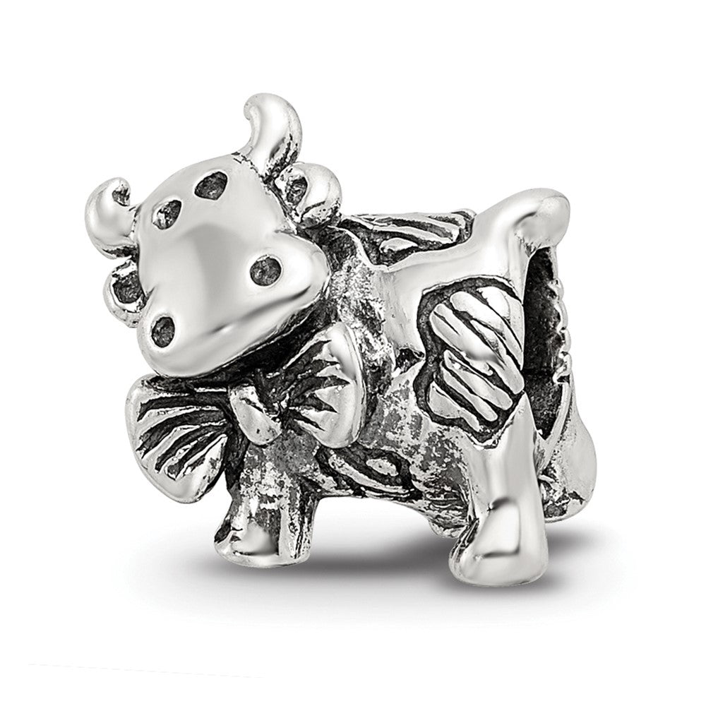 Sterling Silver Reflections Dairy Cow Bead, 11.82 x 10.91 mm