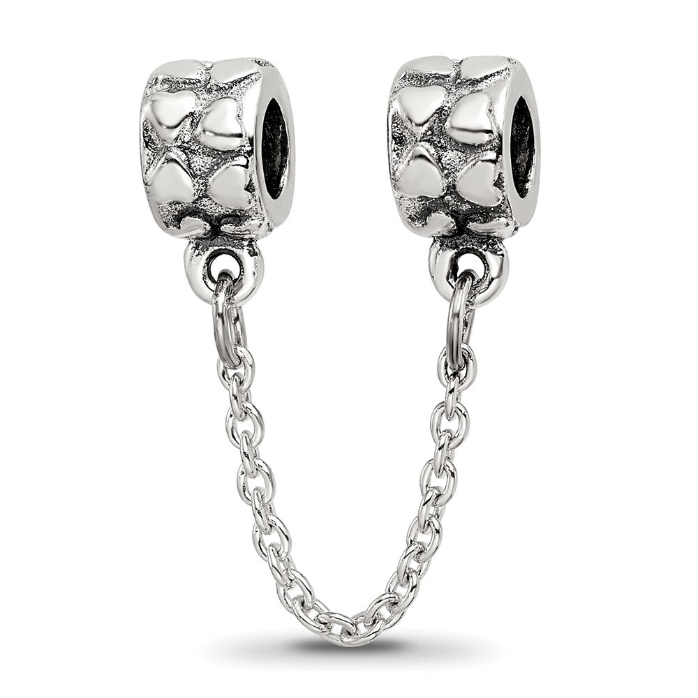 Sterling Silver Reflections Security Chain Heart Bead, 7.27 x 5.45 mm