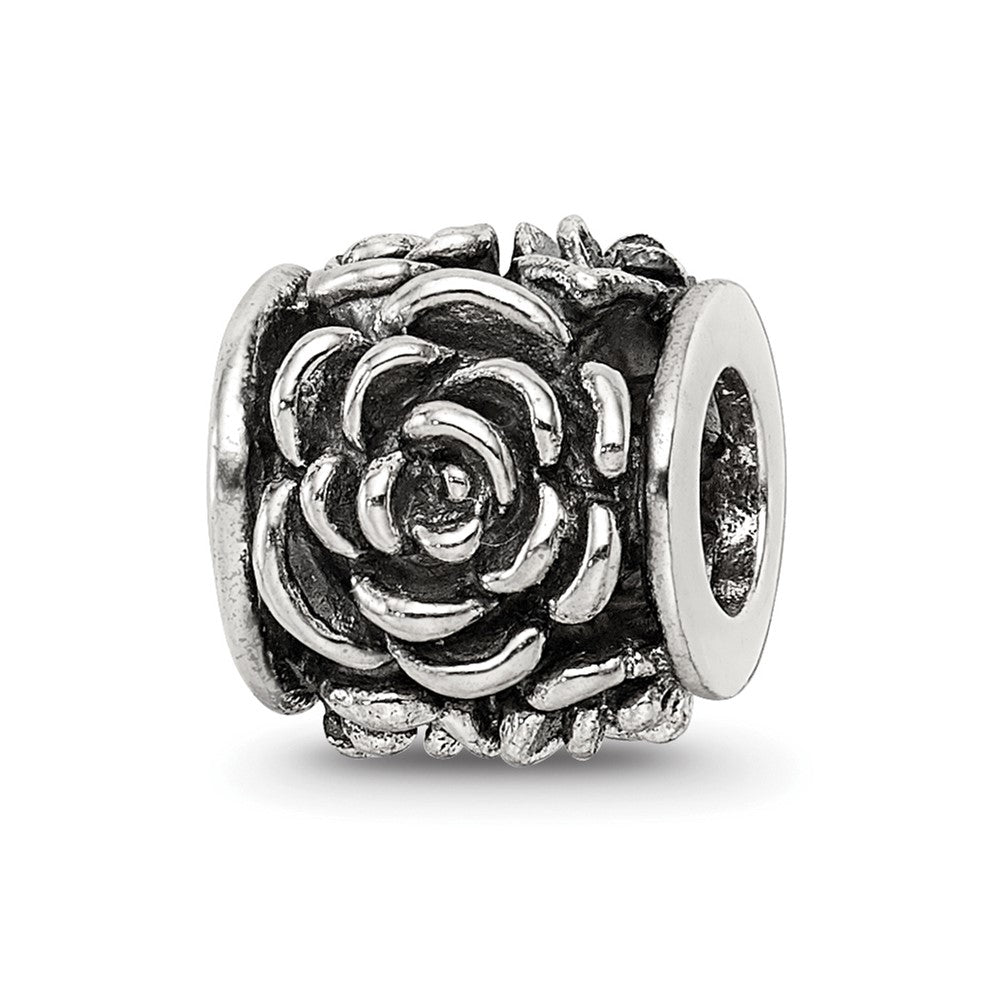 Sterling Silver Reflections Rose Bali Bead, 8.18 x 8.18 mm
