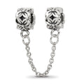 Sterling Silver Reflections Security Chain Floral Bead, 7.27 x 5.45 mm, 4.05 g