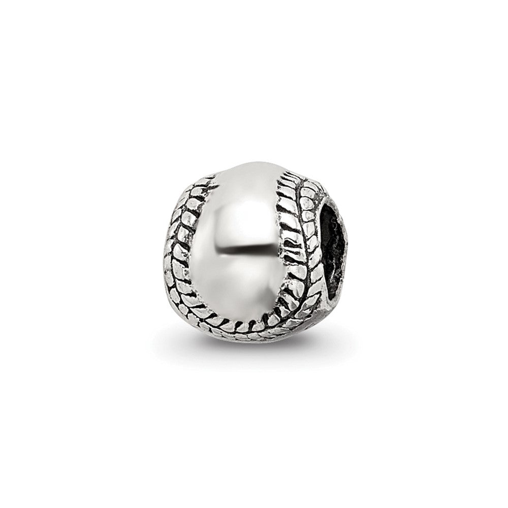 Sterling Silver Reflections Kids Softball Bead, 6.36 x 5.45 mm
