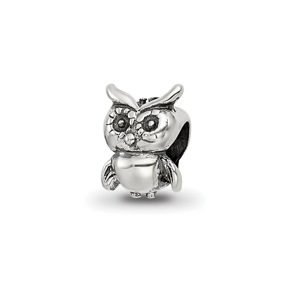 Sterling Silver Reflections Kids Owl Bead, 8.18 x 6.36 mm