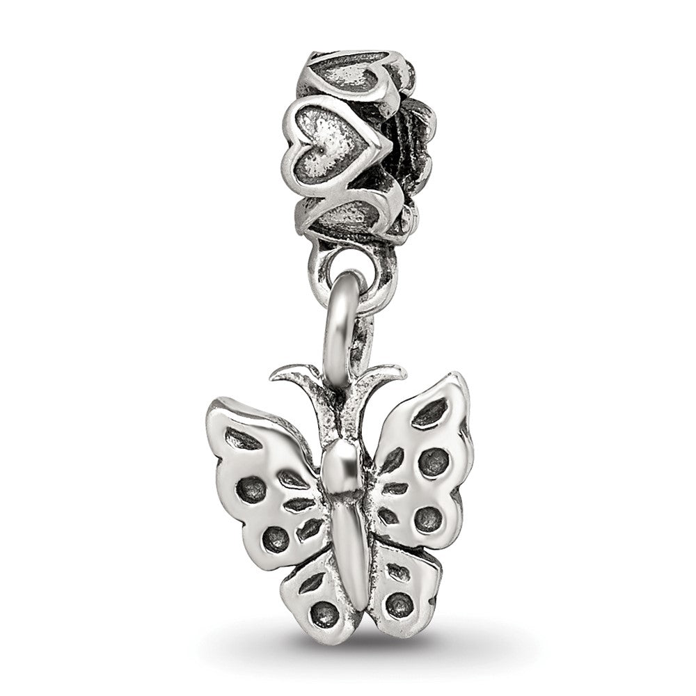 Kids Collection Sterling Silver Butterfly Dangle Reflections Bead, 16.36 x 7.27 mm