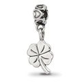 Kids Collection Sterling Silver 4-Leaf Clover Dangle Reflections Bead, 18.18 x 7.27 mm
