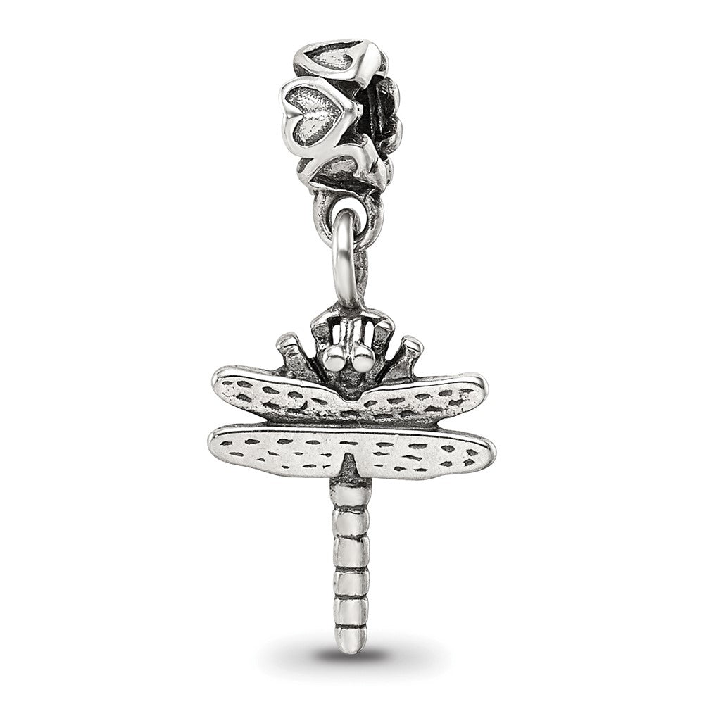 Sterling Silver Reflections Kids Dragonfly Dangle Bead, 21.82 x 10.91 mm