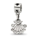 Kids Collection Sterling Silver Fan Dangle Reflections Bead, 18.18 x 10 mm