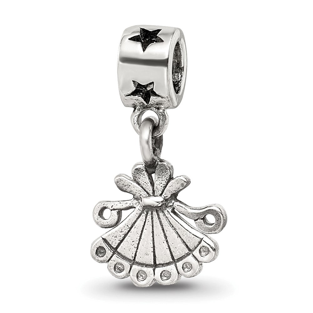Kids Collection Sterling Silver Fan Dangle Reflections Bead, 18.18 x 10 mm