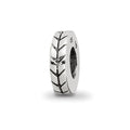 Sterling Silver Reflections Notched Spacer Bead, 8.18 x 1.82 mm, 1.17 g