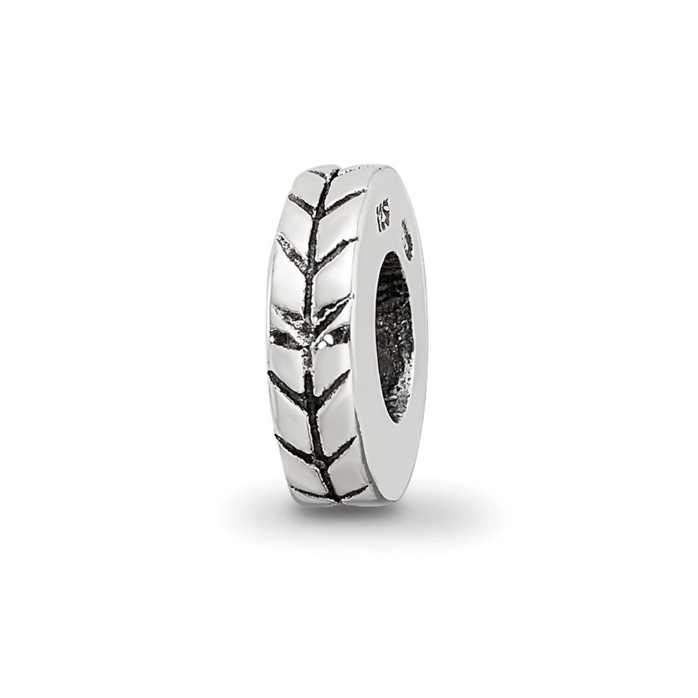 Sterling Silver Reflections Notched Spacer Bead, 8.18 x 1.82 mm, 1.17 g
