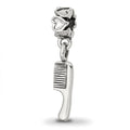 Kids Collection Sterling Silver Comb Dangle Reflections Bead, 20 x 3.64 mm