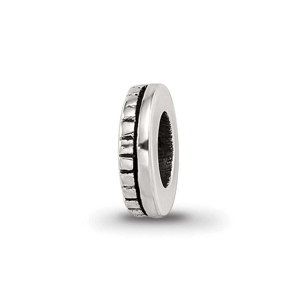 Sterling Silver Reflections Notched Spacer Bead, 8.18 x 1.82 mm, 0.62 g