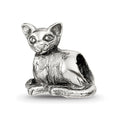 Sterling Silver Reflections Sphinx Cat Bead, 10 x 10.91 mm