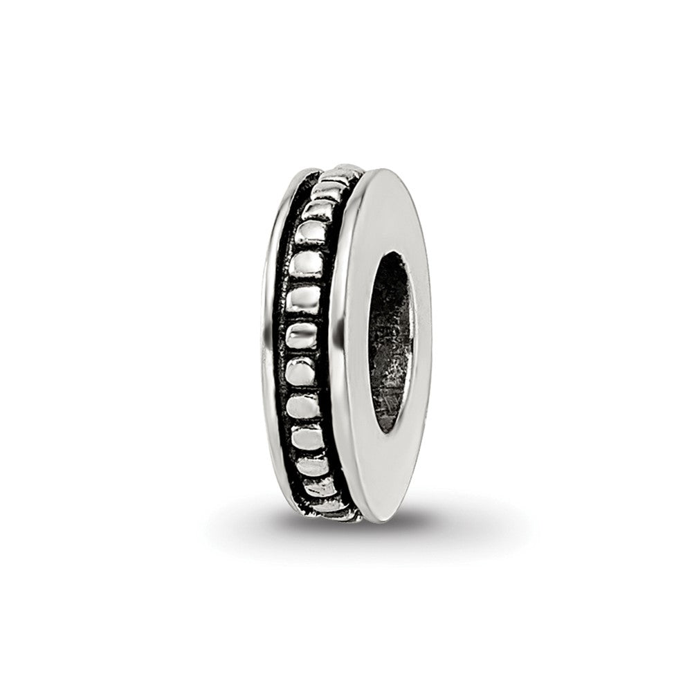 Sterling Silver Reflections Notched Spacer Bead, 8.18 x 1.82 mm, 0.9 g