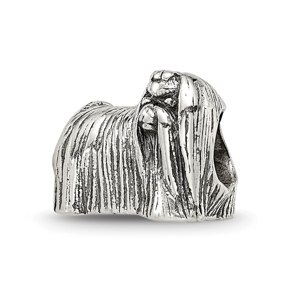 Sterling Silver Reflections Maltese Dog Bead, 8.18 x 10 mm