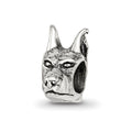 Sterling Silver Reflections Doberman Pinscher Head Bead, 10 x 5.45 mm