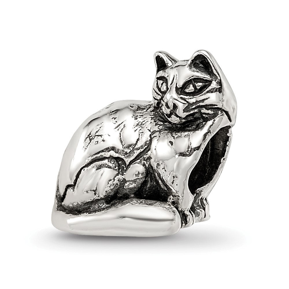Sterling Silver Reflections Ragdoll Cat Bead, 10 x 8.18 mm