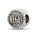 Sterling Silver Reflections 2-sided Vegas Bead, 8.18 x 8.18 mm