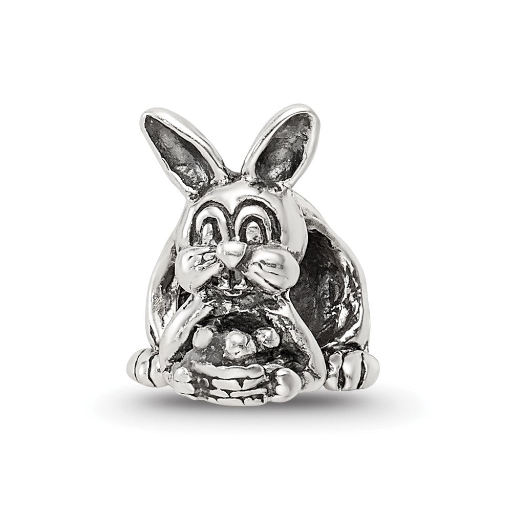 Sterling Silver Reflections Bunny with Basket Bead, 10 x 8.18 mm