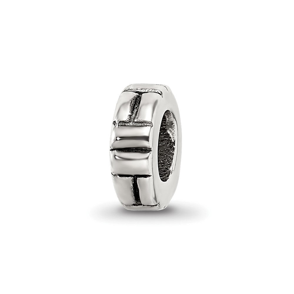 Sterling Silver Reflections Notched Spacer Bead, 8.18 x 2.73 mm
