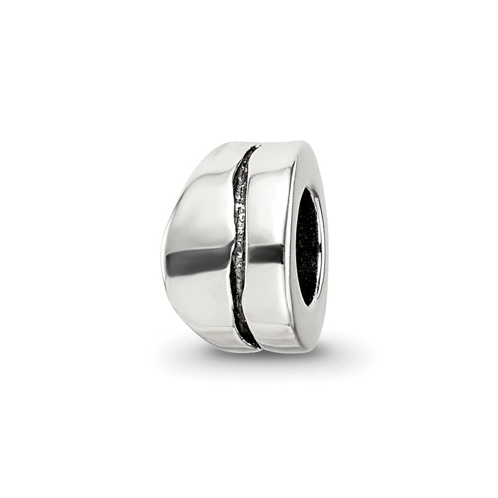 Sterling Silver Reflections Wavy Spacer Bead, 8.18 x 4.55 mm