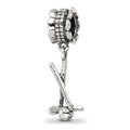 Sterling Silver Reflections Golf Clubs and Ball Dangle Bead, 25.45 x 9.09 mm