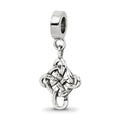 Sterling Silver Reflections Celtic Weave Cross Dangle Bead, 26.36 x 7.27 mm