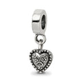 Sterling Silver Reflections Heart Dangle Bead, 20 x 7.27 mm
