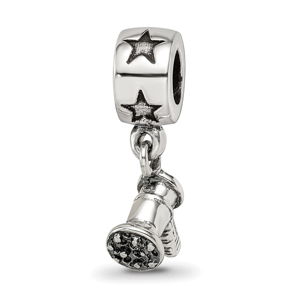 Sterling Silver Reflections Hair Dryer Dangle Bead, 22.73 x 3.64 mm