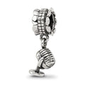 Sterling Silver Reflections Microphone Dangle Bead, 19.09 x 5.45 mm