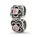 Sterling Silver Reflections Pink CZ Connector Bead, 18.18 x 7.27 mm