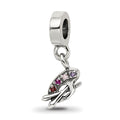 Sterling Silver Reflections Artist Palette Multi-color CZ Dangle Bead, 20 x 6.36 mm