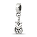Sterling Silver Reflections Heart, Cross & Anchor Dangle Bead, 22.73 x 6.36 mm