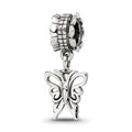 Sterling Silver Reflections Butterfly Dangle Bead, 22.73 x 8.18 mm